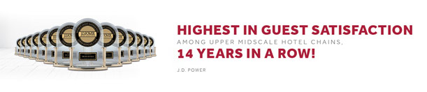 J.D. Power – Highest in Guest Satisfaction Among Upper Midscale Hotel Chains