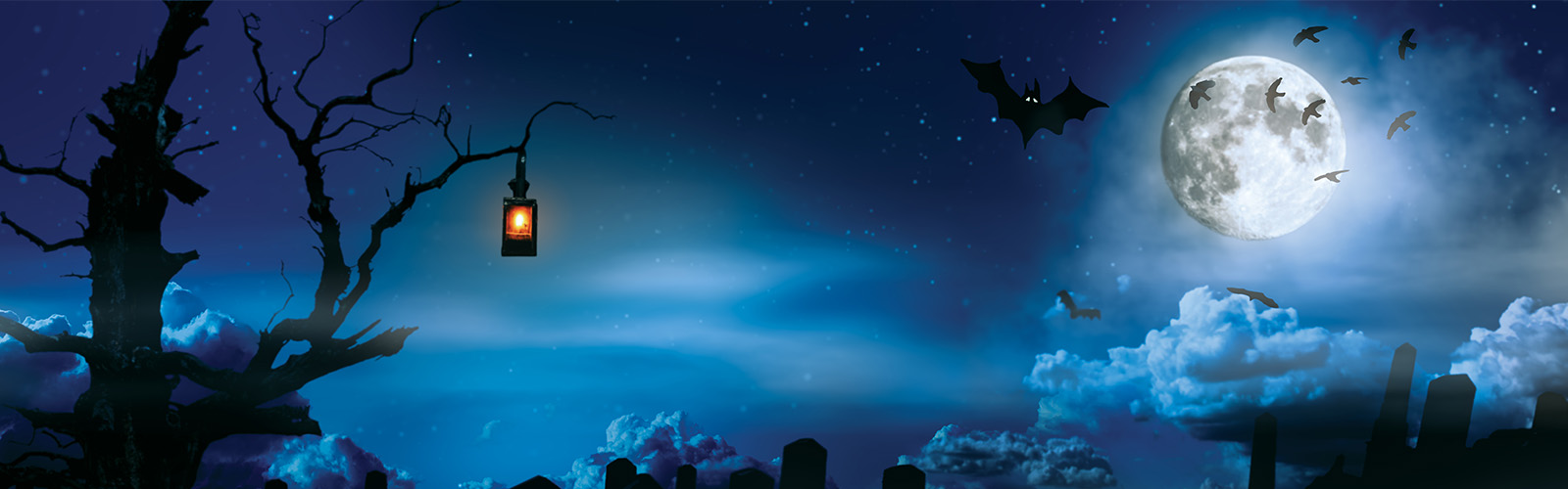 Spooky night sky. 