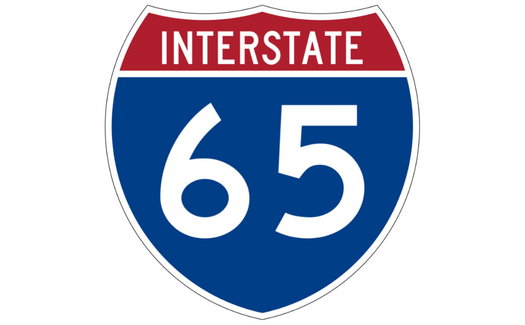 Interstate 65 highway sign. 
