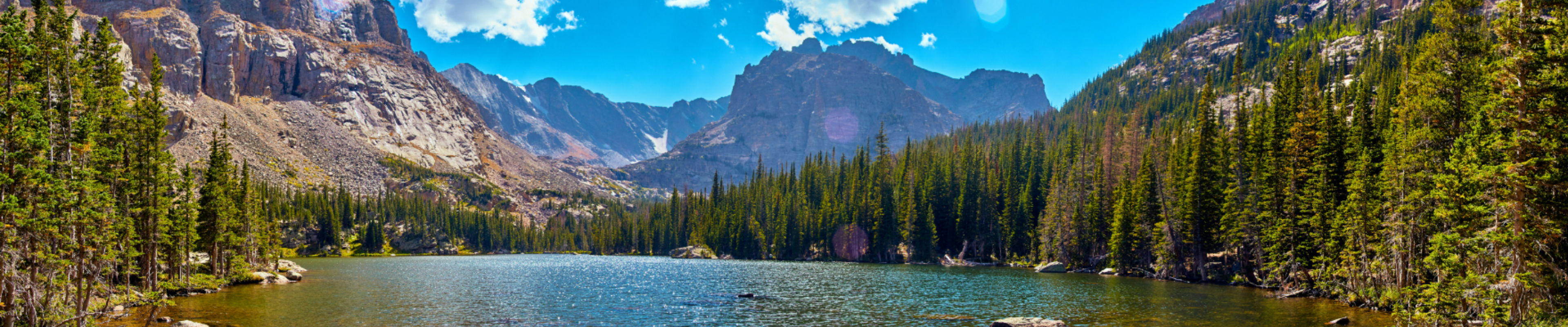 River with mountains in the background. 