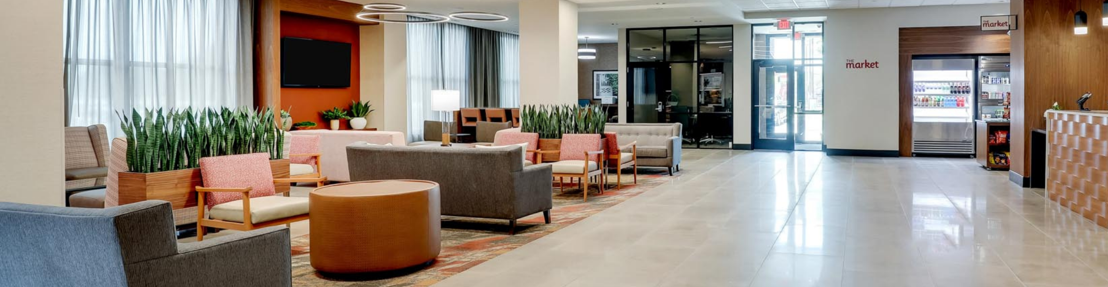 Lobby area of Drury Plaza Hotel North Charleston