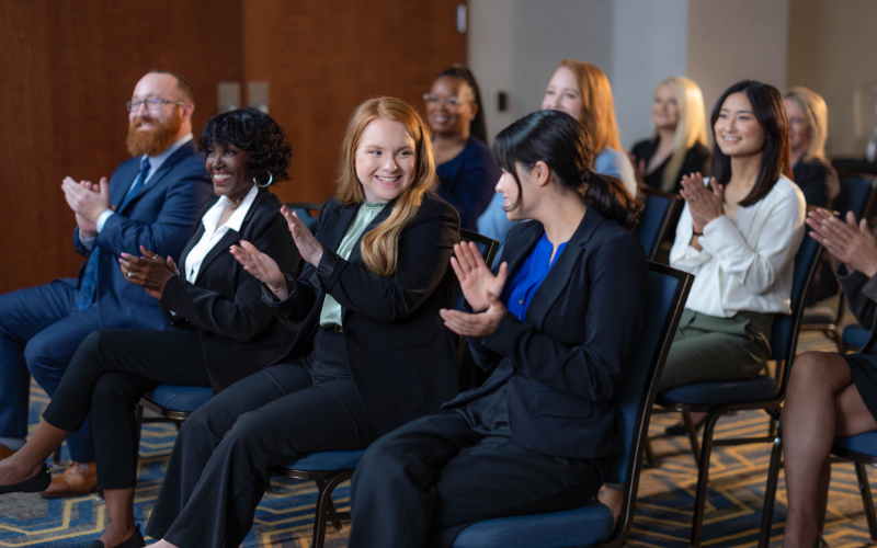 Group of Business meeting attendees in a Drury Hotel meeting room